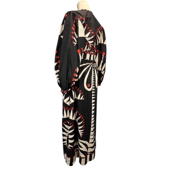 Farm Rio Coconut Grove Puff-Sleeve V-Neck Maxi Dress Size Small - Picture 6 of 6